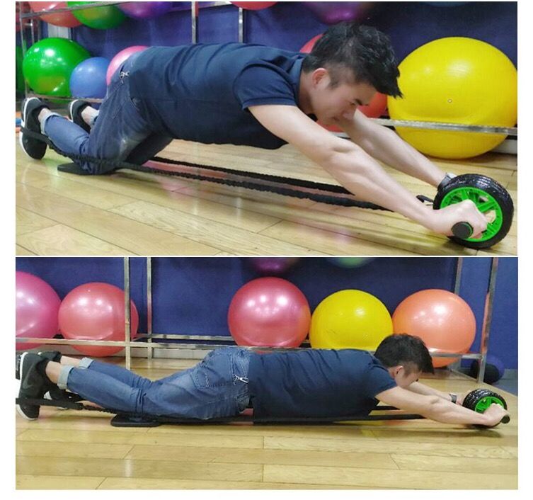 健腹轮套装腹肌初学者收腹部静音健身器材家用女减肚子滚轮滑轮男