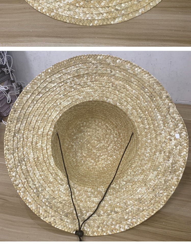 new lake帽子 new lake农民草帽男夏季户外手工编制麦秆草帽大沿防晒