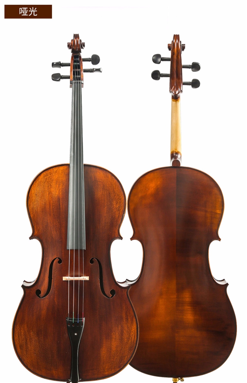 弦乐器1 手工实木成人儿童初学者考级练习专业级演奏天然虎纹大提琴