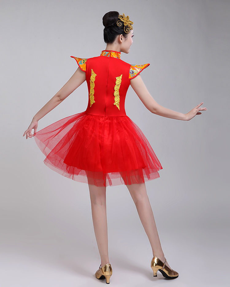 2019新款打鼓服民族风成人舞蹈演出服装男女舞台动感水鼓现代舞服