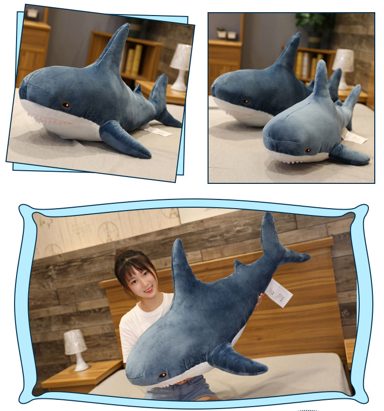 王源宜家鲨鱼抱枕公仔毛绒玩具床上睡觉玩偶超软布娃娃生日女 鲨鱼 1