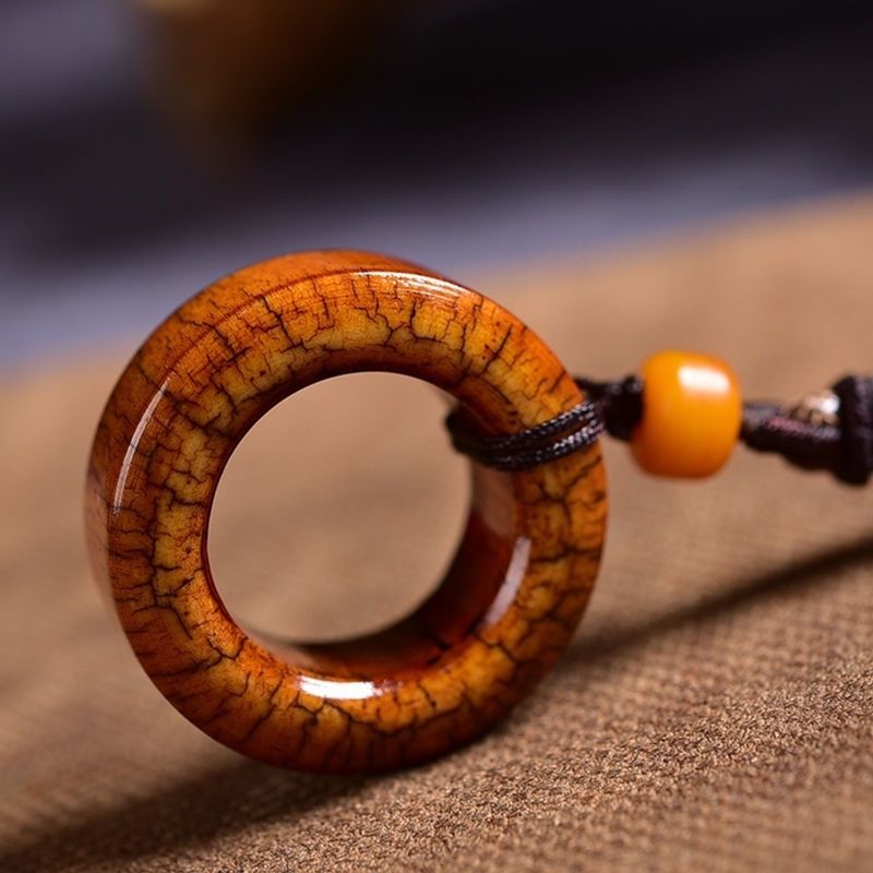 跑环骨圈子戒指吊坠文玩古玩项链diy菩提配饰 耗牛骨圈子内径17-18mm