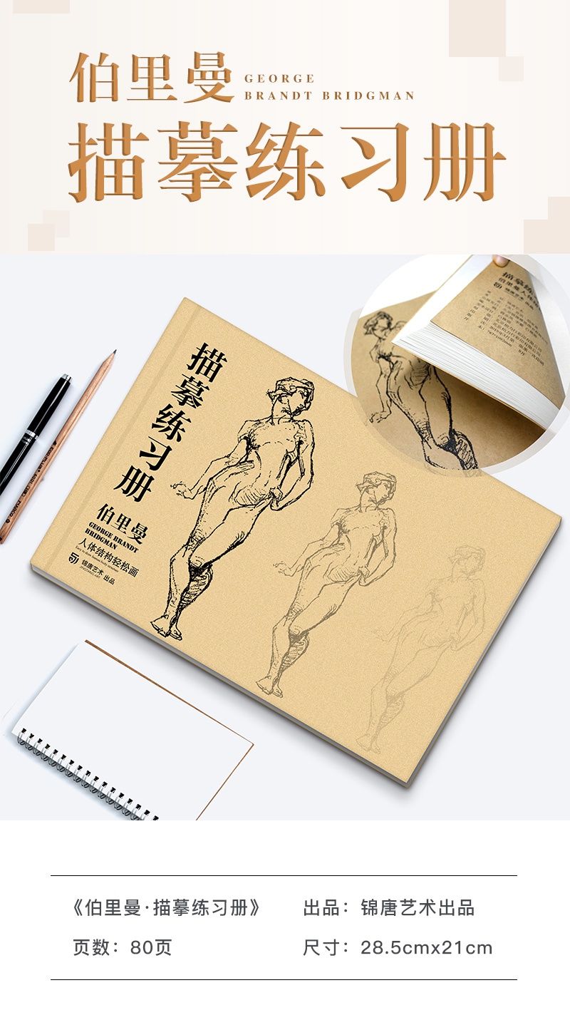 伯里曼人体结构 速写描摹本练习册 人体素描基础书 人物速写线描