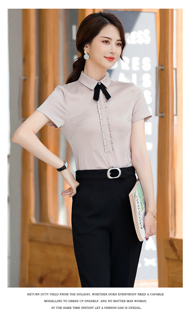 夏季短袖白色衬衫女士套装休闲通勤气质时尚百搭职业装正装工作服