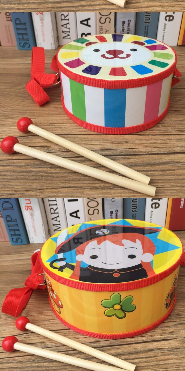 奥尔夫幼儿打击乐器木制玩具儿童鼓木质腰鼓军鼓益智手敲打玩具鼓真