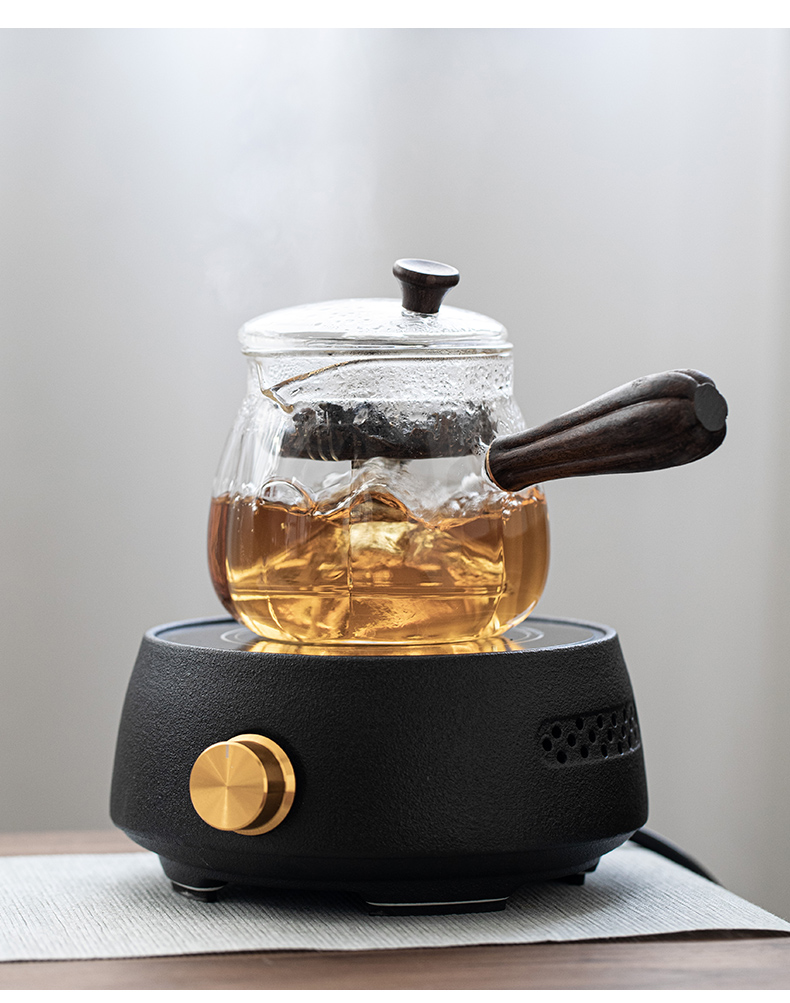 三维工匠煮茶壶电陶炉煮茶器家用耐热玻璃侧把小型家用泡茶壶茶具套装