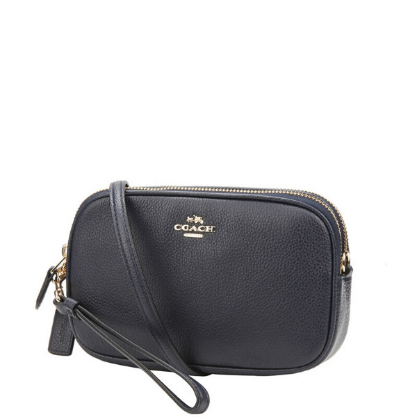 coach蔻驰女士深蓝色皮质单肩斜挎包65547inavxa