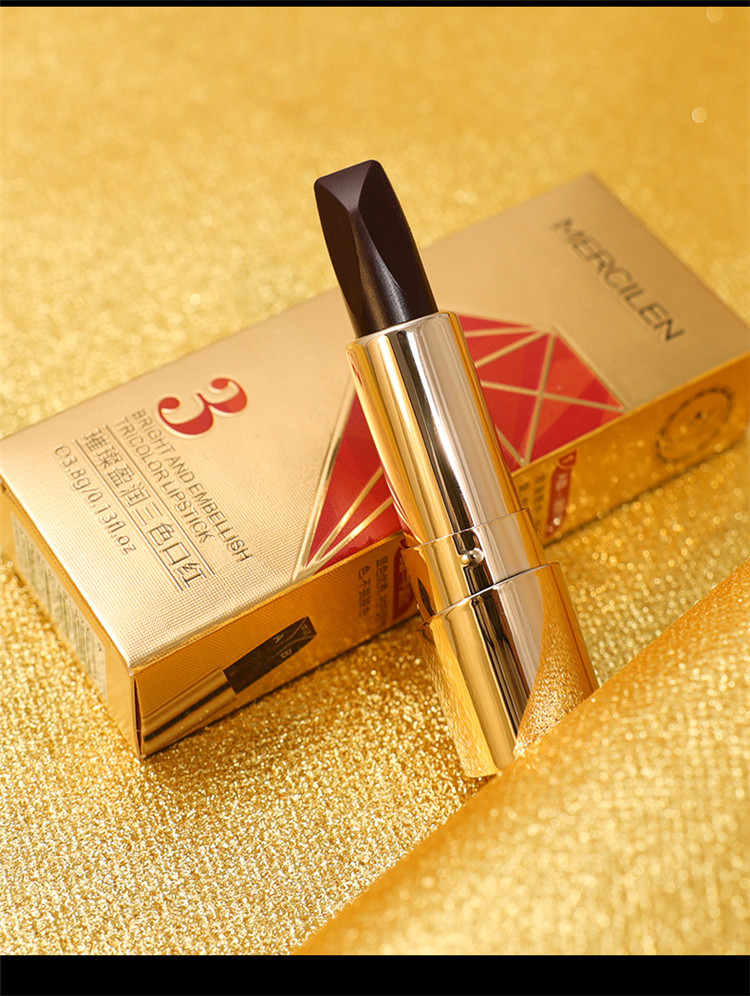 梦希蓝璀璨盈润三色口红3.8g持久不易掉色彩妆唇膏网红同款