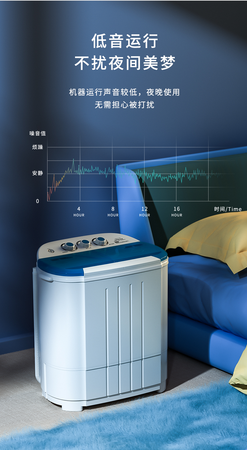 南极人双筒洗衣机小型全半自动双桶缸甩干家用迷你婴儿童洗脱一体85kg