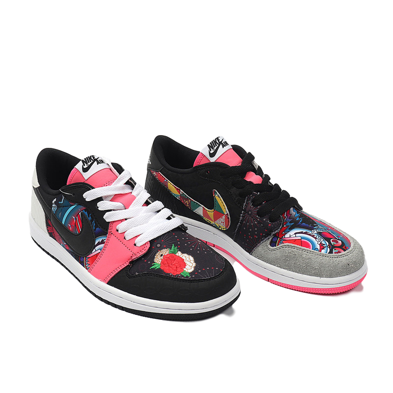 jordan1aj1中国年花卉百家衣鸳鸯低帮男女运动休闲篮球板鞋cw0418006