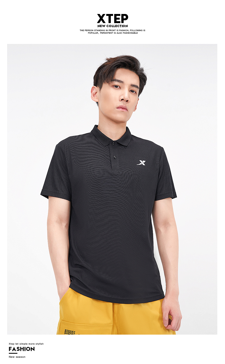 特步(xtep)男士polo衫 特步运动polo衫短袖t恤男夏季新款情侣款翻领