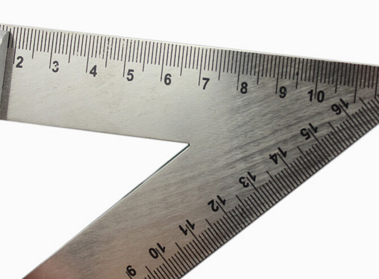 定做 得力测量工具 木工90度直角尺 不锈钢三角尺子 宽铝座