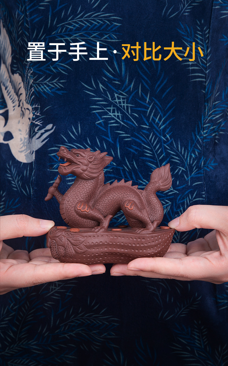 凯斯唯嘉 宜兴紫砂龙茶宠摆件精品可养名家手工生肖龙茶玩茶具配件