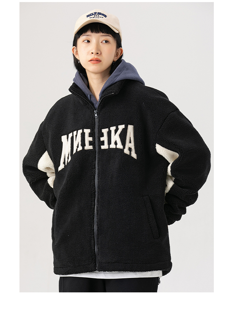 champion冠军原创羊羔绒外套男冬装棉服日系复古宽松休闲加厚情侣款