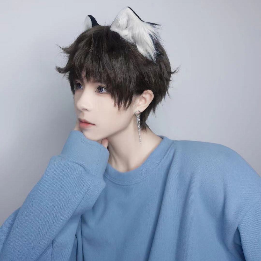 《黑白兽耳发夹 小奶狗兽耳发夹超可爱日系cos发卡猫耳狐狸耳朵对夹