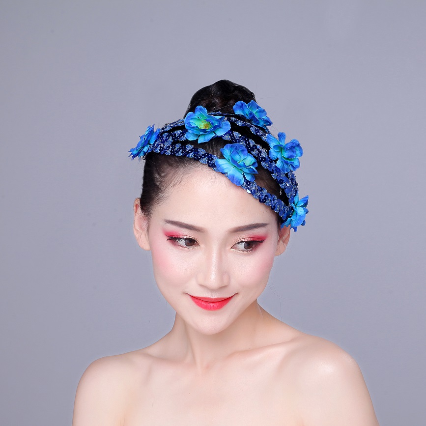 特价民族现代舞蹈头花闪亮片头饰拉丁舞开场舞台表演出广场舞红色