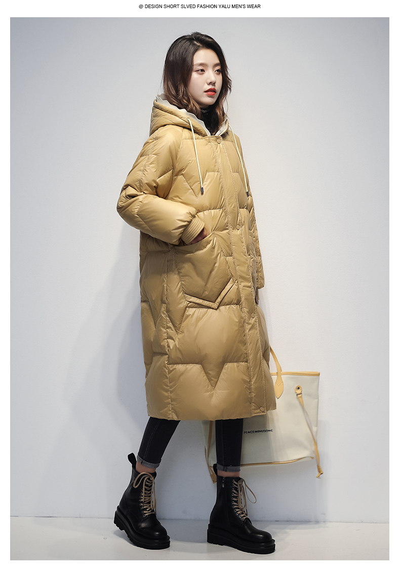 雅鹿羽绒服女2020年新款女冬长款过膝冬装时尚百搭白鸭绒厚外套sx