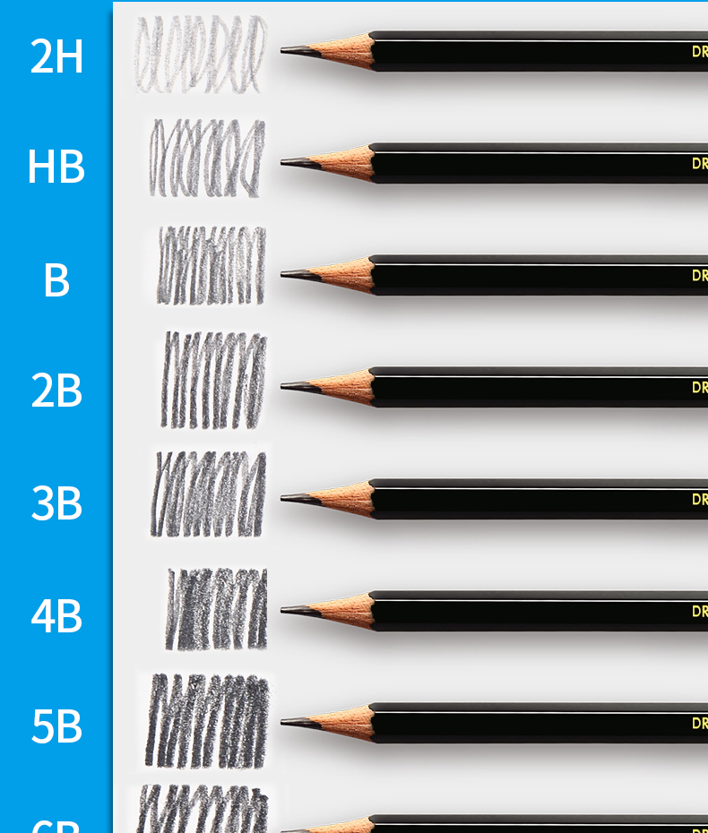 素描铅笔套装12支美术素描写生2比4b绘画初学者速写写生专业炭笔软中