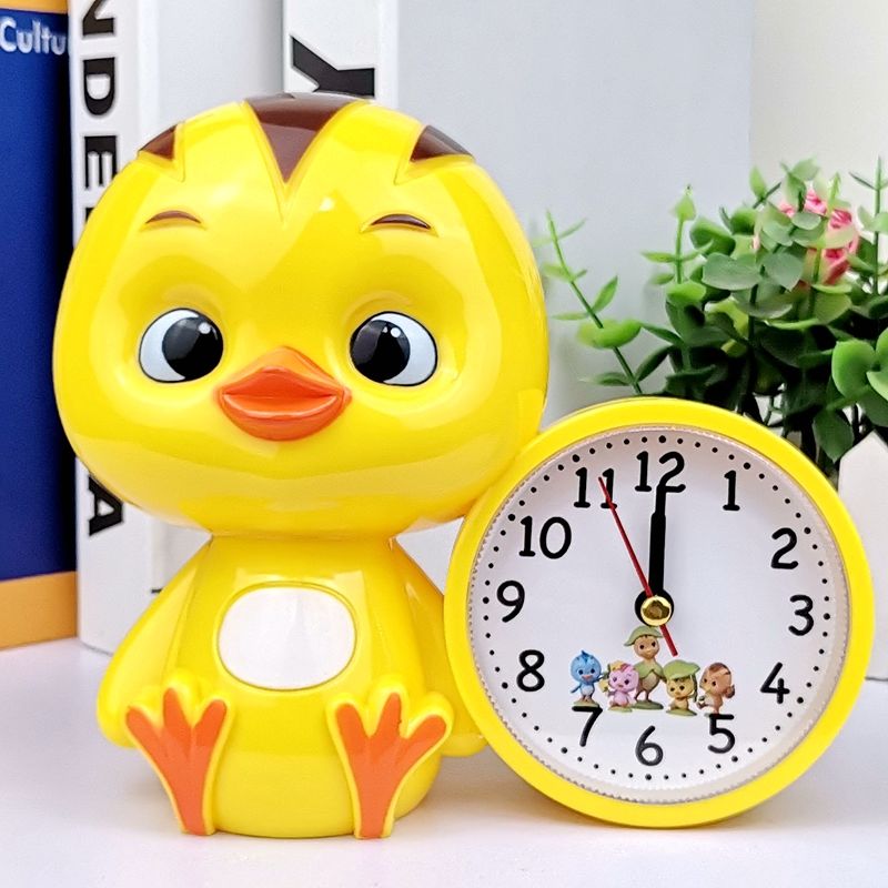 小白牛闹钟儿童可爱卡通创意笔筒男女童电子简约懒人卧室床头钟梅花