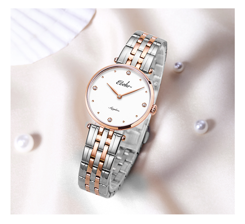 依波ebohr时尚防水表女士表石英表女表钢带5056