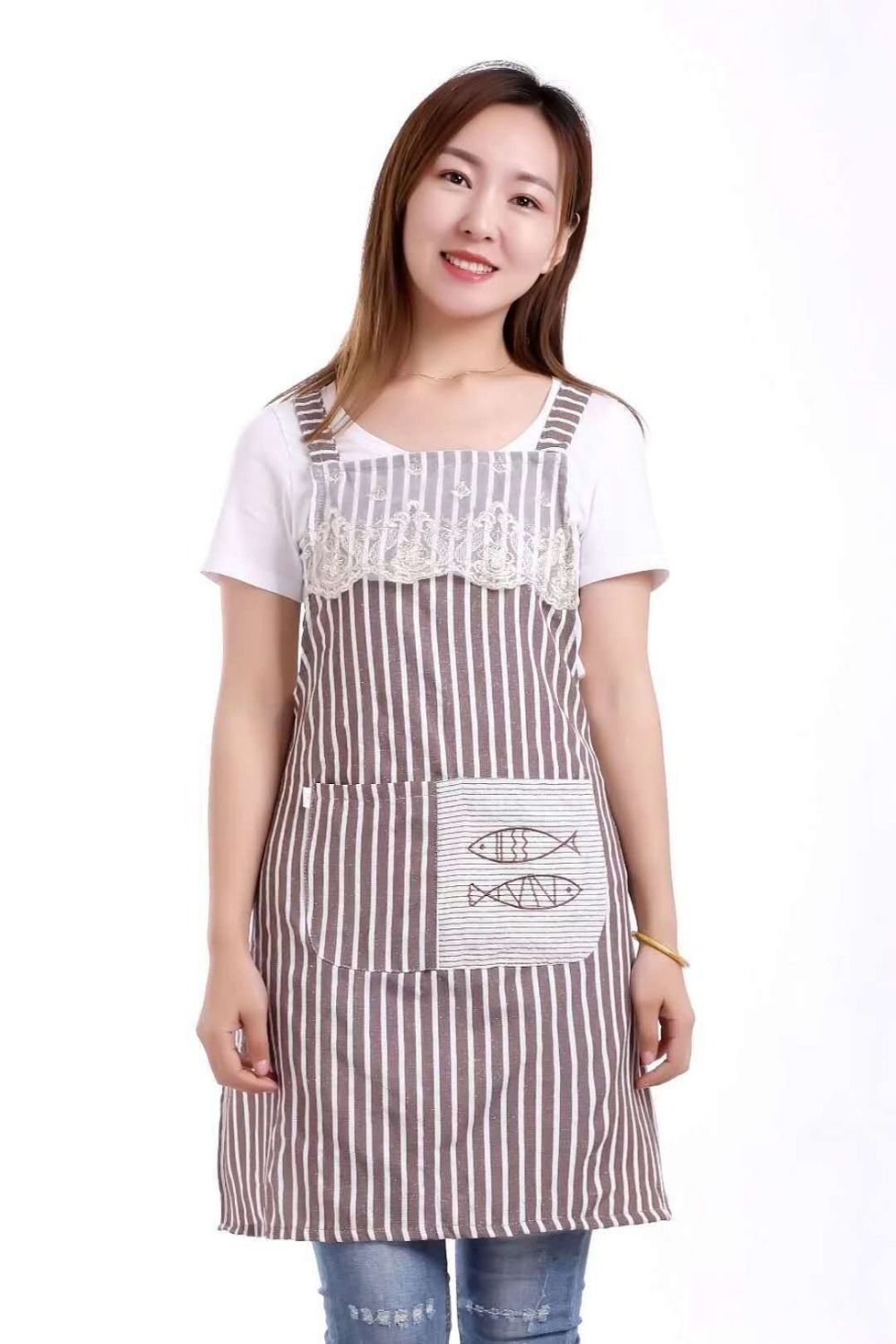 棉质马甲围裙背心式无袖罩衣防污防油家务清洁工作服反穿衣工作服 蓝