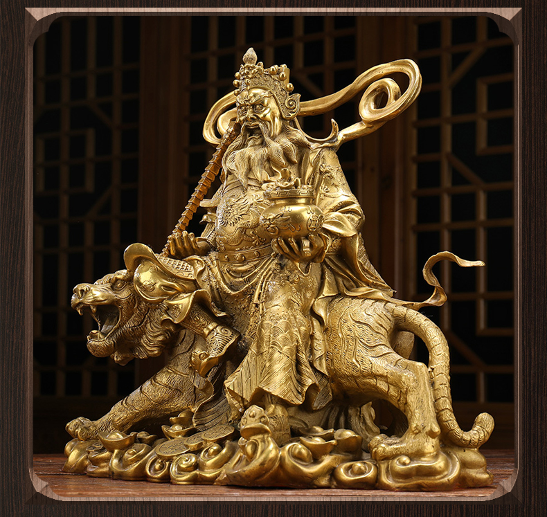 美帮汇铜武赵公明摆件佛像赵公明骑虎关公像摆设品