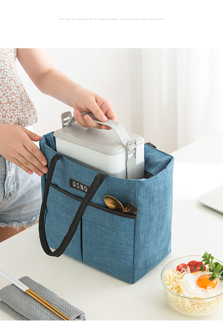 饭盒袋便当袋帆布大号带饭的手提袋加厚铝箔保温袋大容量装保温包