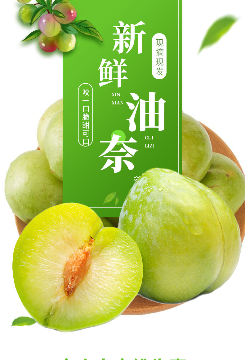 福建古田油奈李15斤5斤清脆多汁桃型李子新鲜现摘