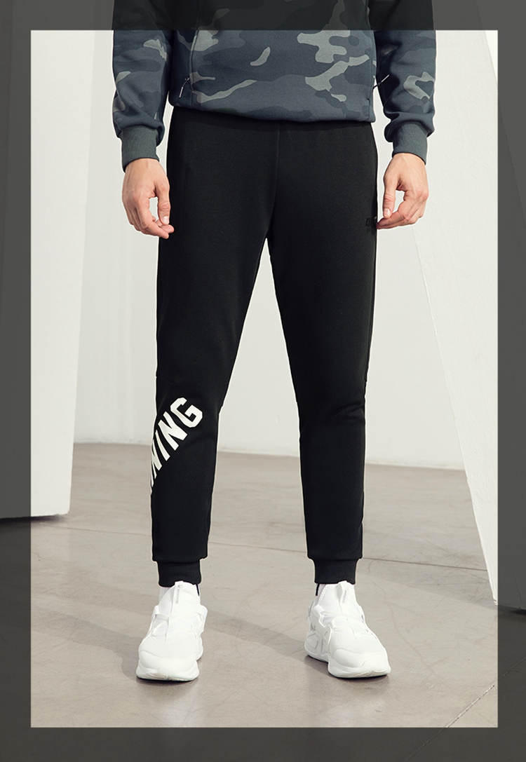 乔丹运动裤男裤秋冬新款男士收口针织裤休闲加绒运动长裤卫裤xkl