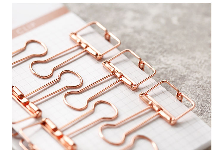 得力镂空金属长尾夹大小号金色鱼尾燕尾小清新学生用办公夹子文具