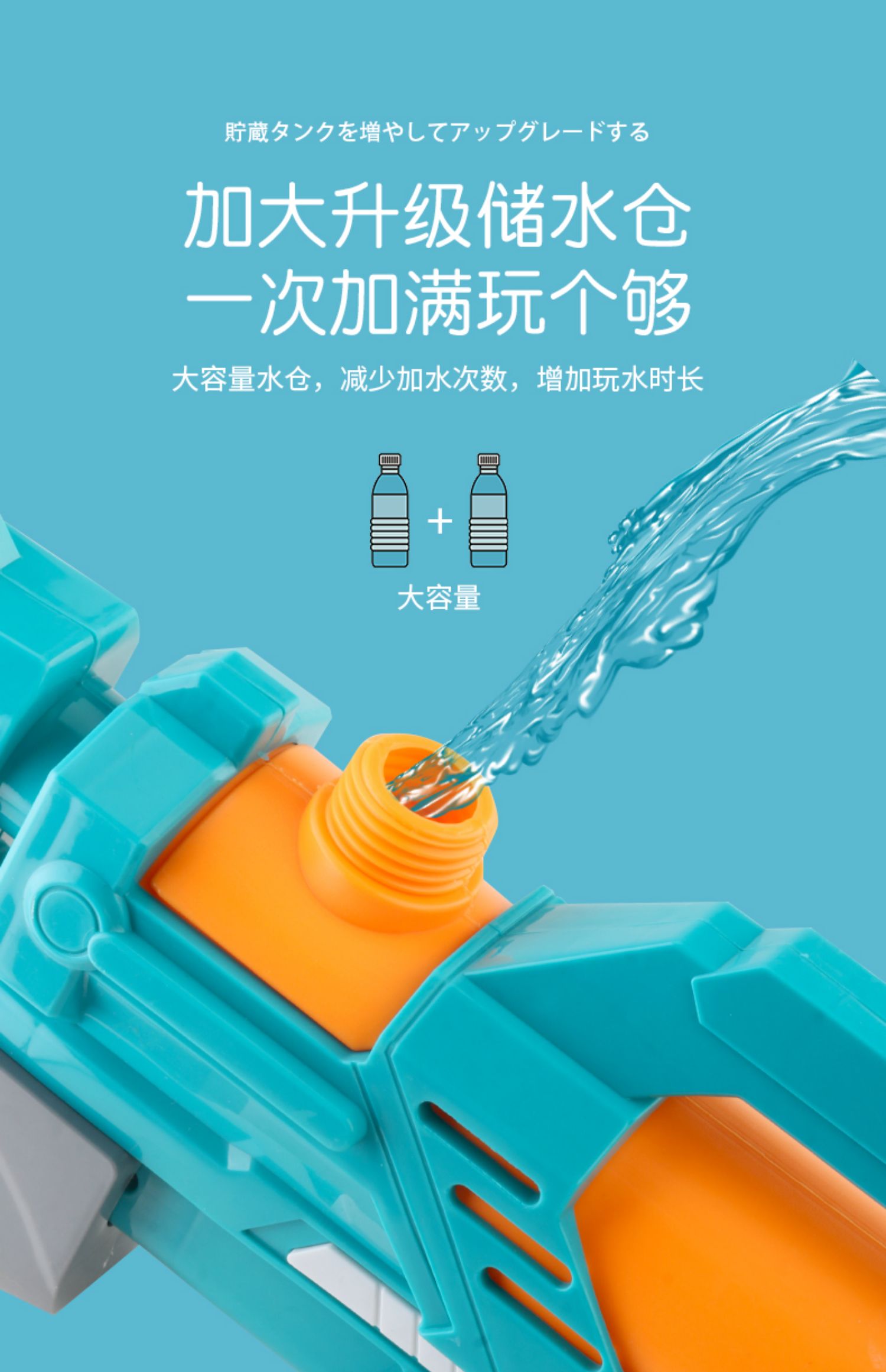 凌速(lnsu)戏水玩沙111 儿童水枪玩具抽拉式呲滋洒射水喷水大容量泼水
