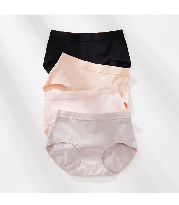 可莉允女士有机棉内裤女棉棉裆透气中腰高腰无痕舒适女生短裤头女式