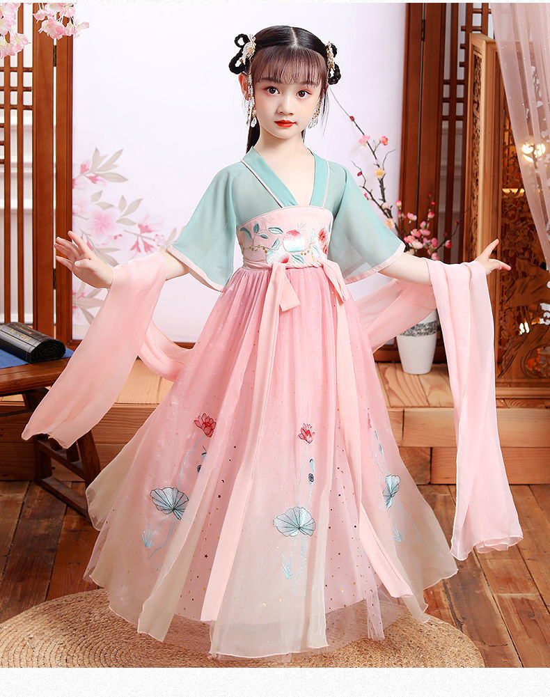 《儿童汉服女童古装衣服春夏装中国风仙女裙唐装超仙服装古装裙套装