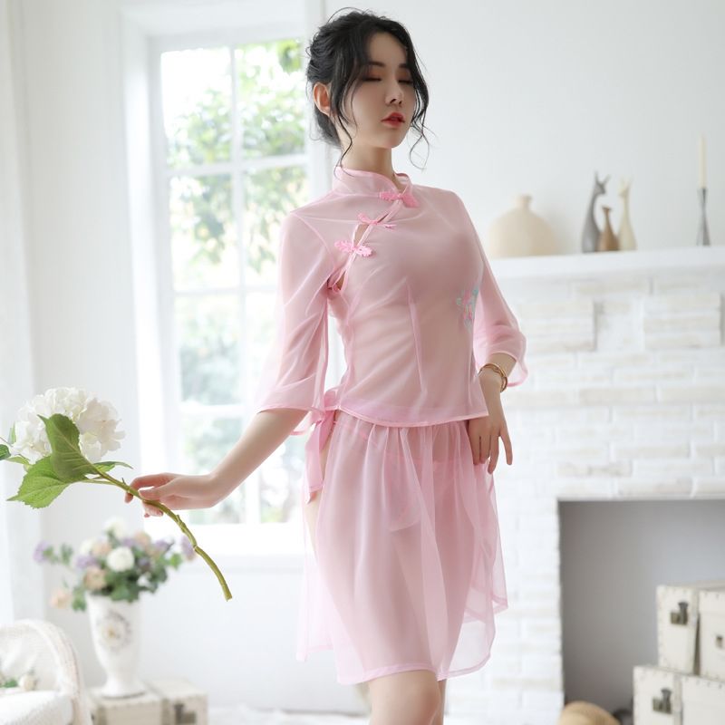 情趣透明内衣女全透明露乳头无遮挡超骚免脱开档汉服诱惑羞耻衣服吊带