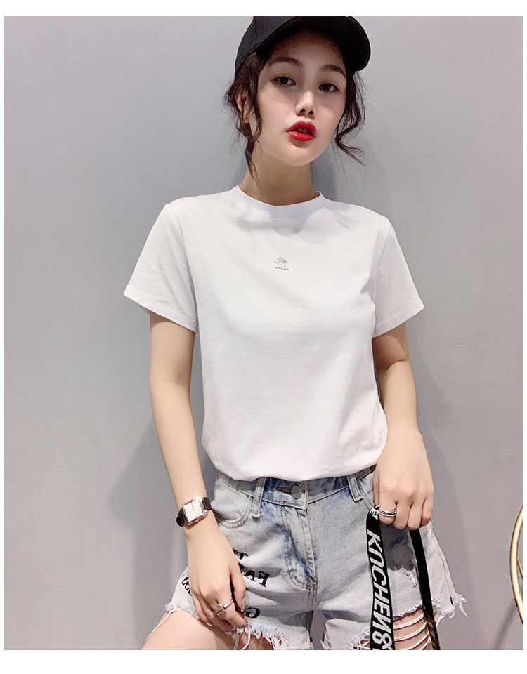 帝舒莱2019新款韩版夏装超火cec短袖女半袖t恤洋气印花时尚纯棉百搭