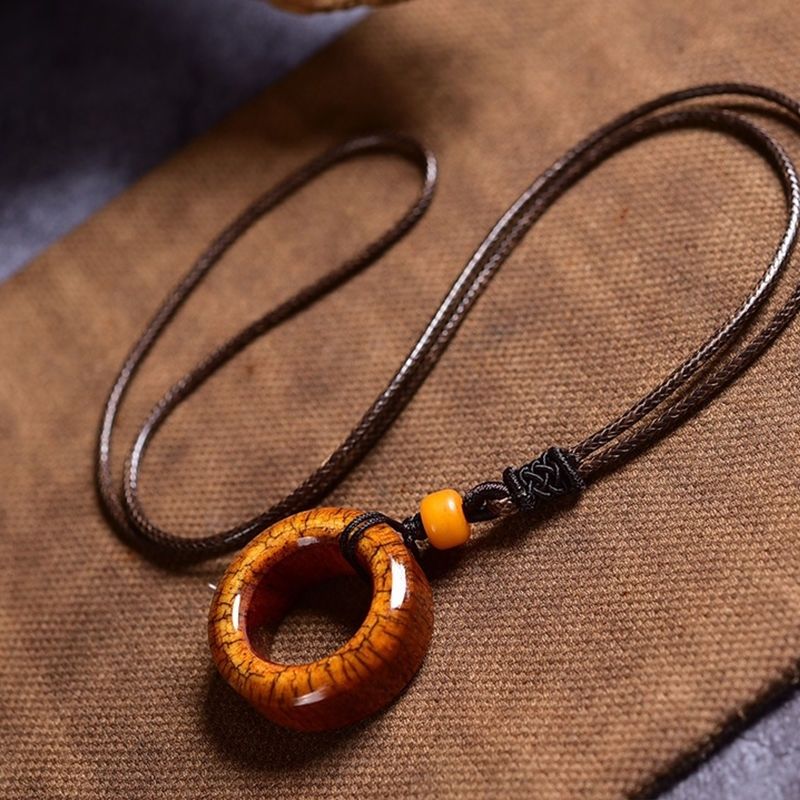 天然老牦牛骨平安扣跑环骨圈子戒指吊坠文玩古玩项链diy菩提配饰 耗