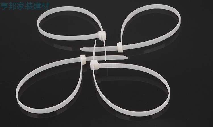 10400mm国标塑料卡扣黑色尼龙扎带一拉得绑带电线捆线固定条100根