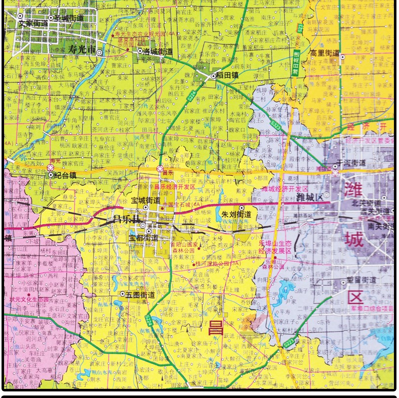 【醉染正版【2018全新版潍坊市地图 政区详情 城市概况预览 使用