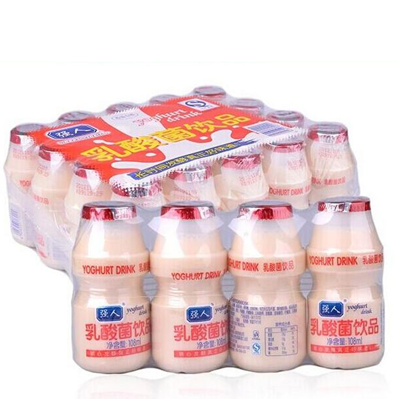 强人乳酸菌牛奶饮料108ml*20瓶酸牛奶含乳饮品益生元发酵乳