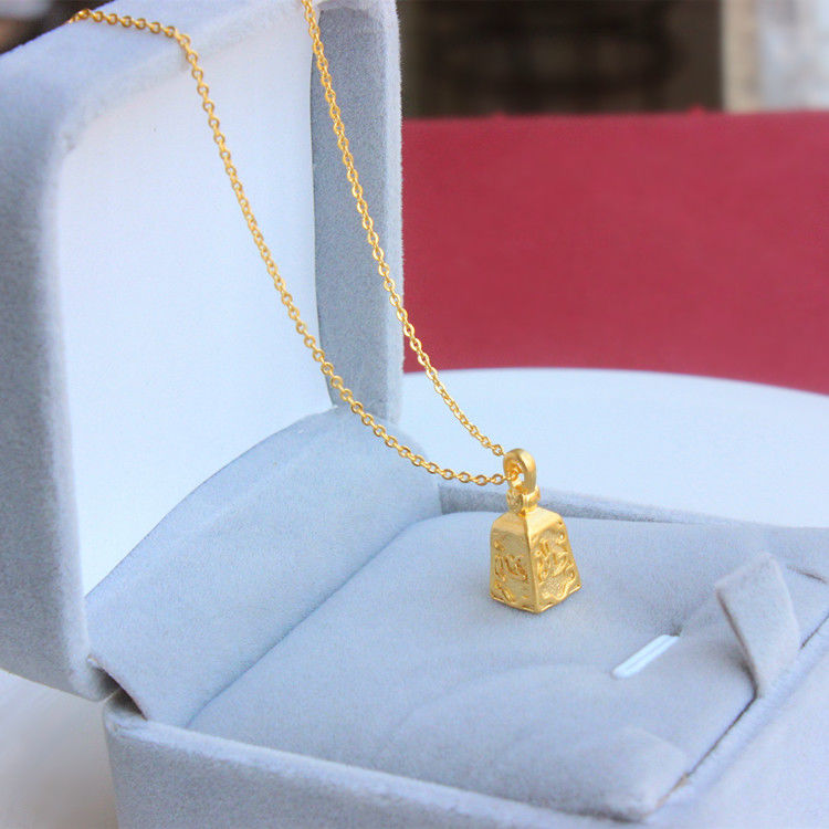 2021新款圆福字秤砣吊坠项链幸福称心如意精品细o字链淑女气质圆福