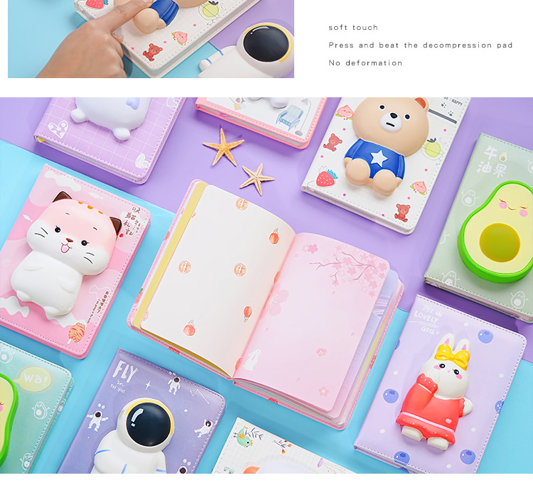 慢回弹可爱解压笔记本小学生手帐本韩国创意手账本学生日记本子小清新