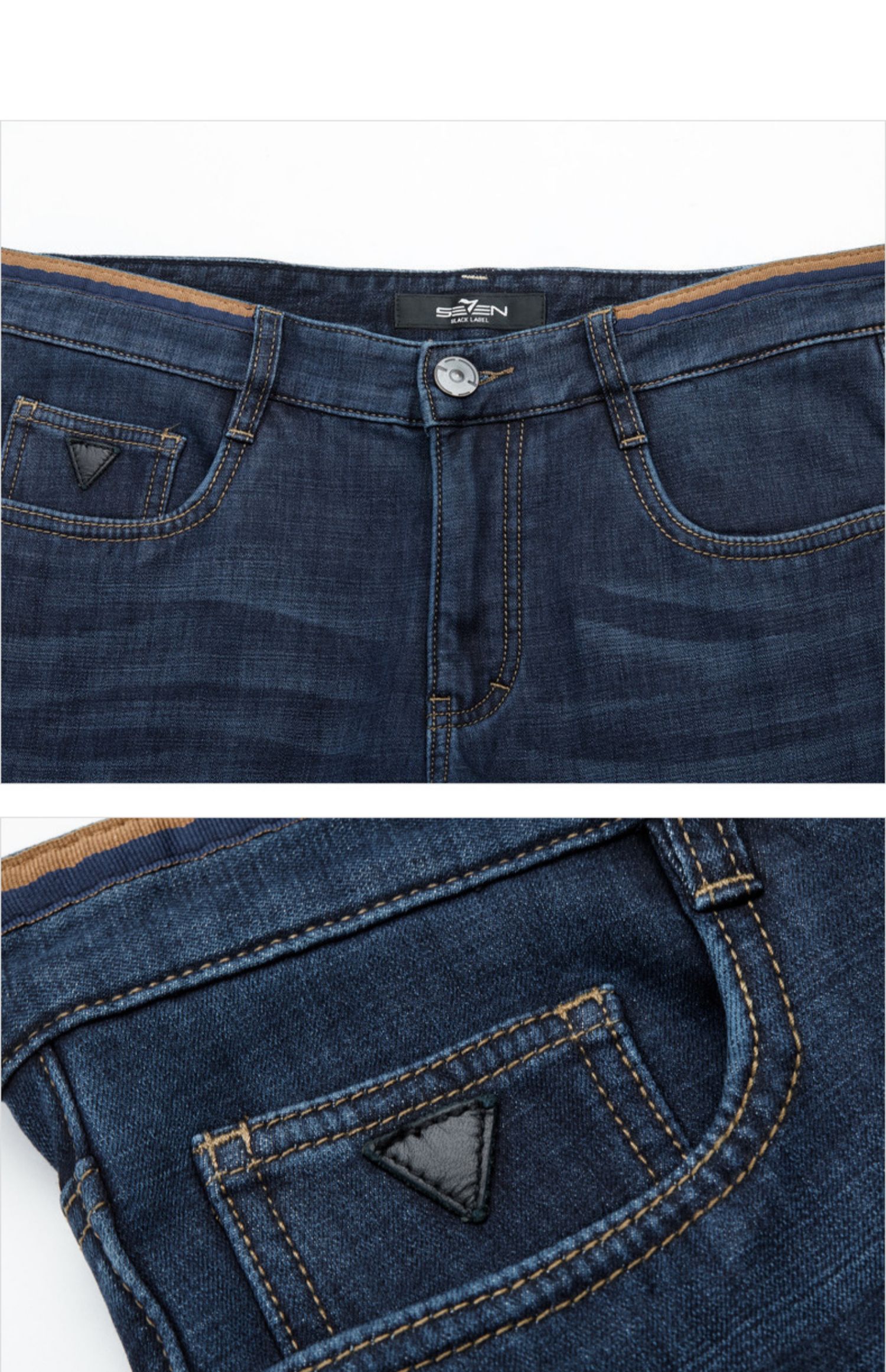 柒牌男装(sevenbrand)男士牛仔裤 柒牌男装牛仔裤秋冬新款加绒加厚