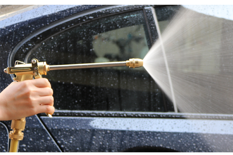 长杆水喷头冲洗水管四分高压洗车水配件家用喷刷车水抢