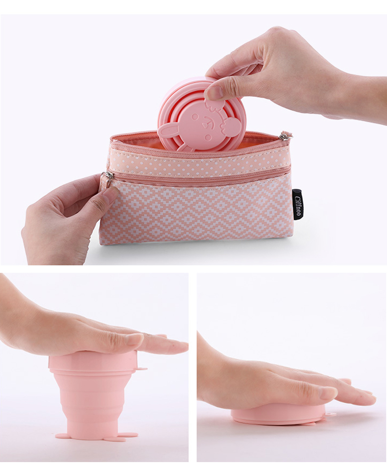 fasola日本硅胶折叠水杯便捷式可伸缩折叠杯子户外压缩旅行洗漱杯漱口