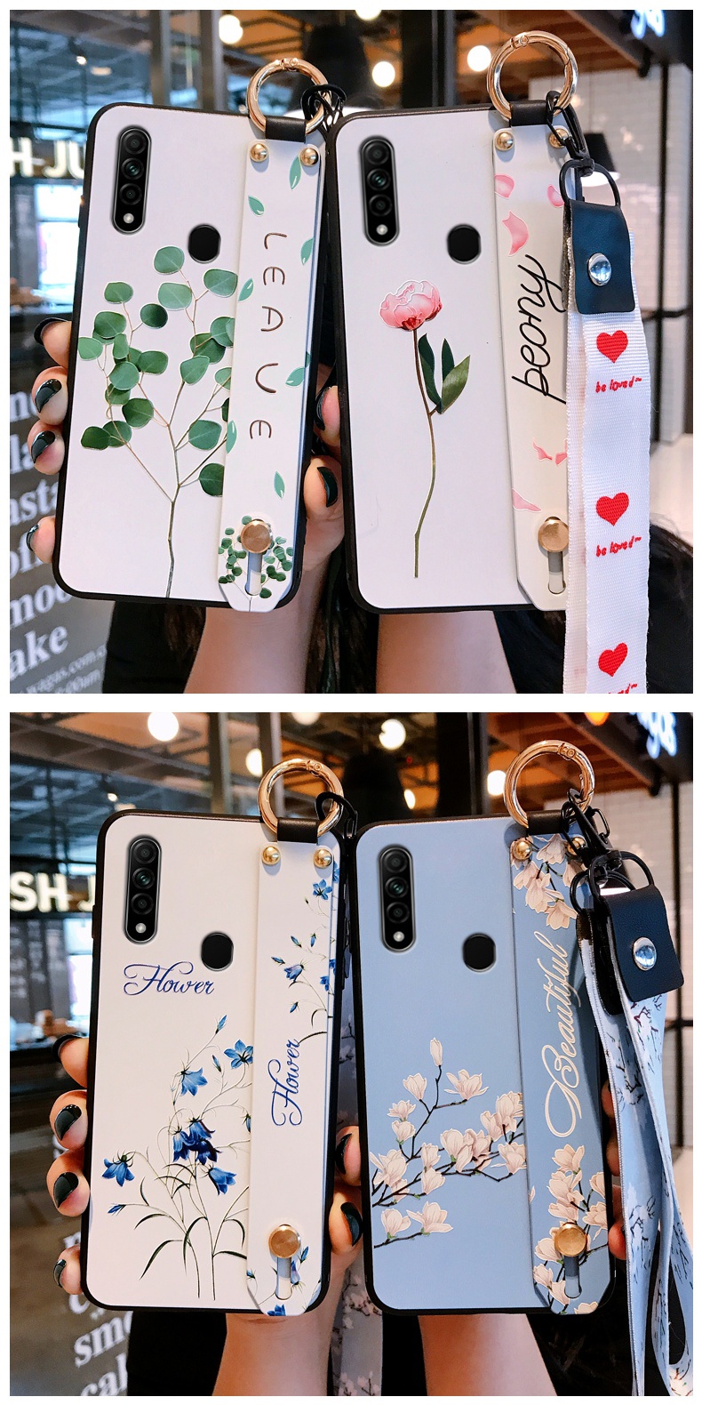 oppoa8手机壳女潮全包边防摔软壳硅胶a8个性创意网红爱心腕带挂绳真