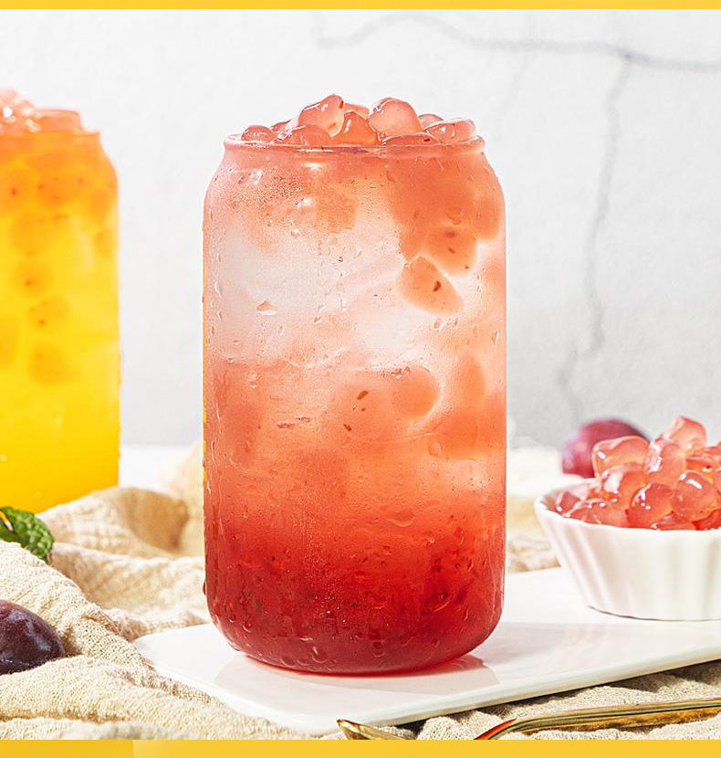 寒天晶球水晶奶茶配料多肉专用黑糖啵啵免煮珍珠蒟蒻粒原味脆波波500g