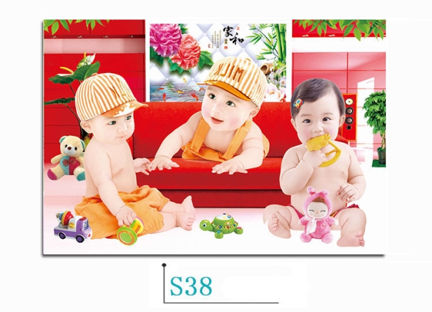 s1龙凤宝宝年画娃娃送子图龙凤宝宝海报画报可爱孕妇备孕双胞胎教图片