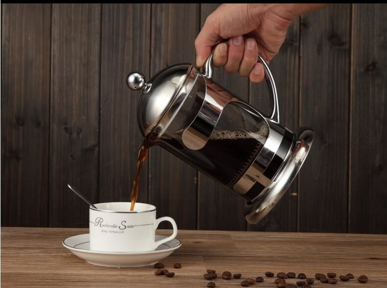 300ml雅风咖啡壶法压壶冲茶器304不锈钢手压式滤压壶耐高温玻璃泡茶壶