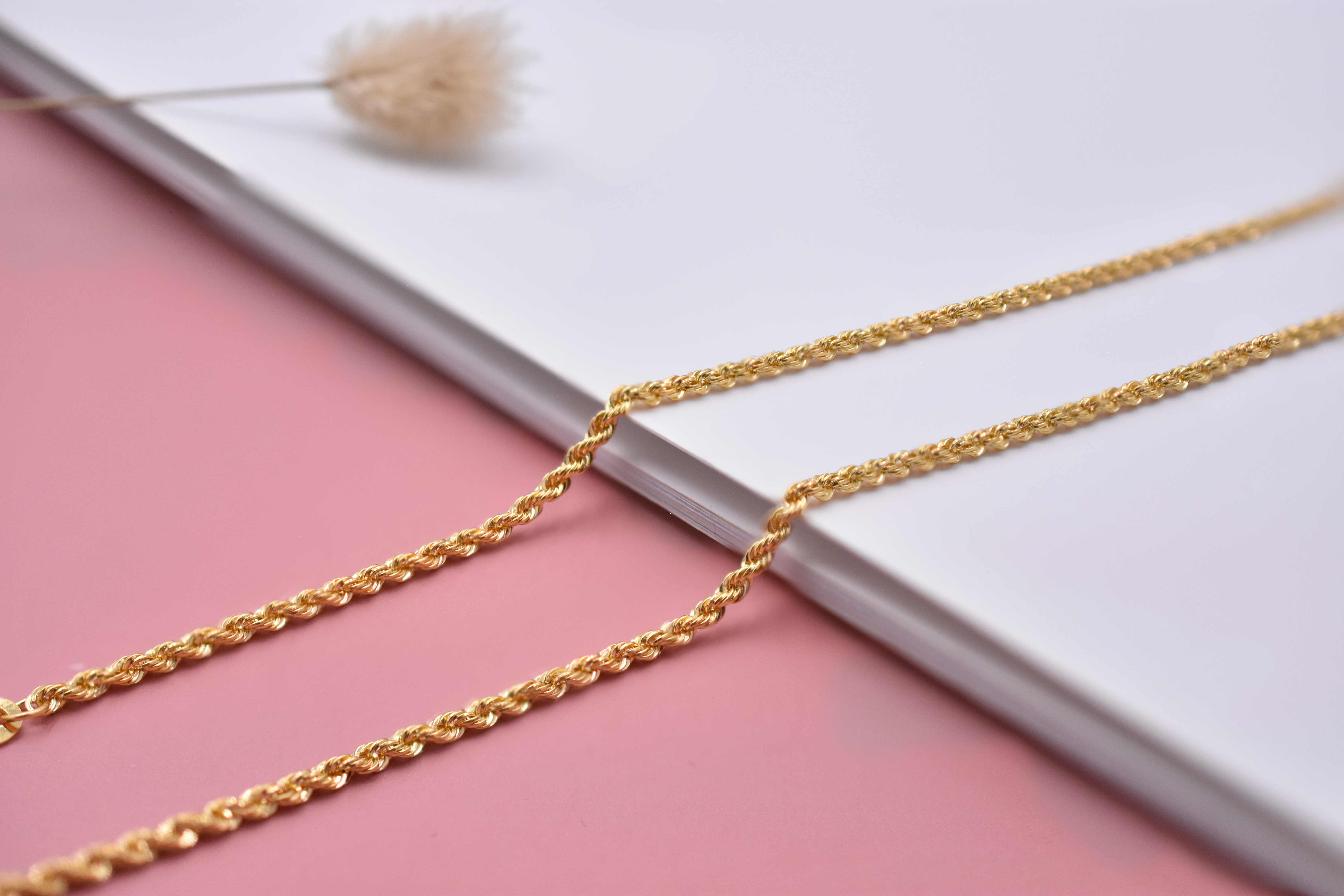 18k金手链可调节麻绳黄金750o型扣女款手链夏季清凉k金手饰小清新k金