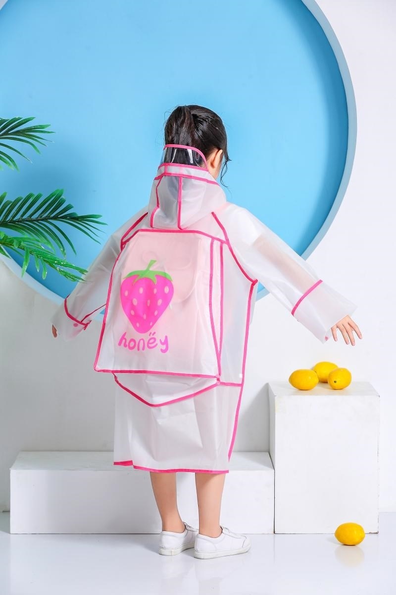 黑边小汽车口袋儿童书包雨衣p29m儿童雨衣轻薄款便携小童超轻旅游时尚